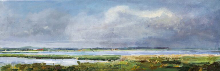 15. Grynderup Sø, 40 x 120 cm, olie på lærred