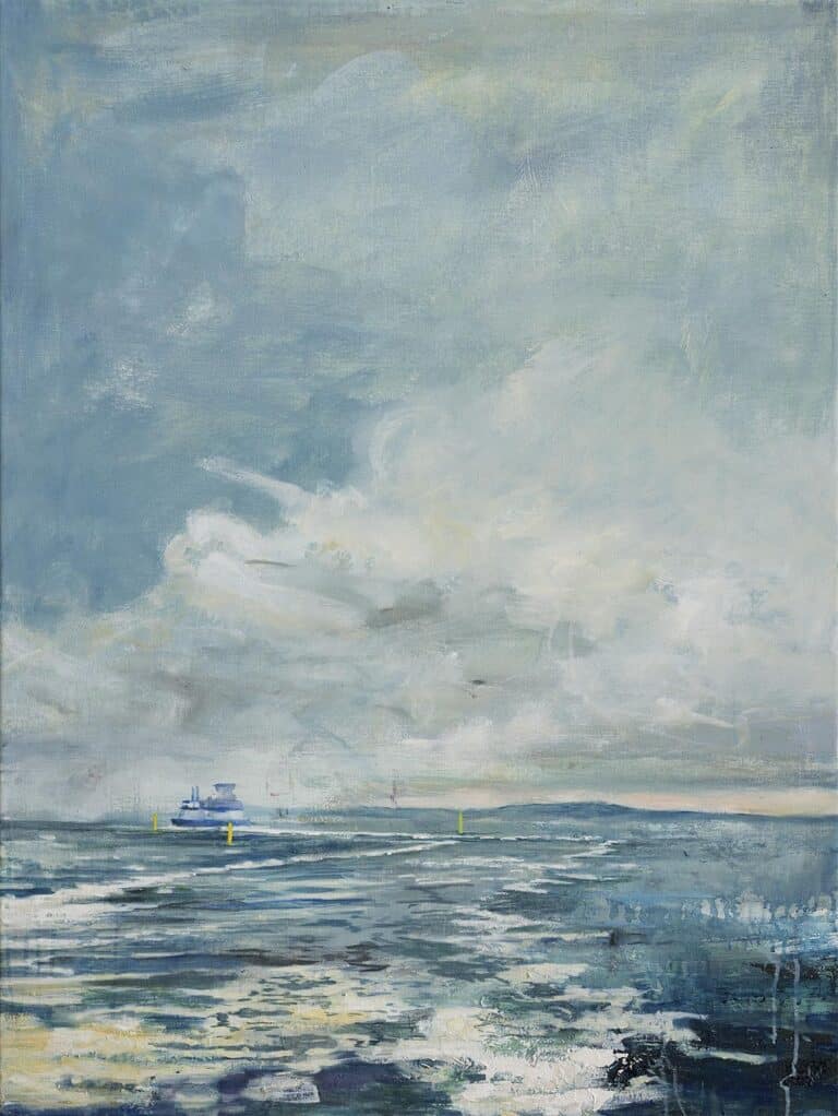23. Færgen til byen, 100 x 75 cm, olie på lærred, 2020